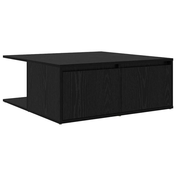 vidaXL Mesa de centro com gaveta Carvalho preto 80 x 80 x 31 cm