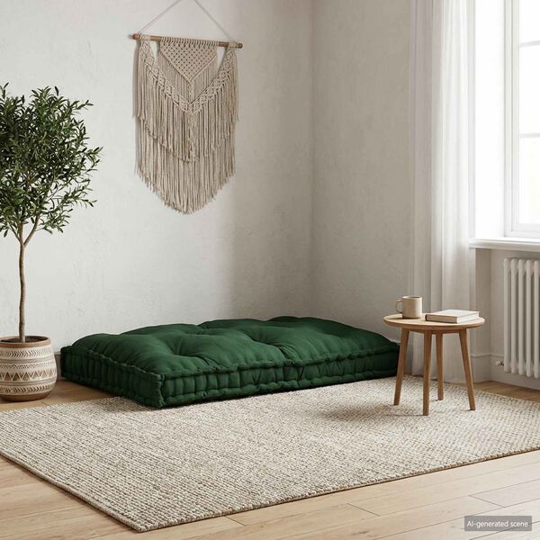 vidaXL Travesseiro para Sof&aacute; Pallet Verde 120 x 80 x 12 cm tecido