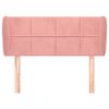 vidaXL Cabeceira de cama c/ abas veludo 93x23x78/88 cm rosa