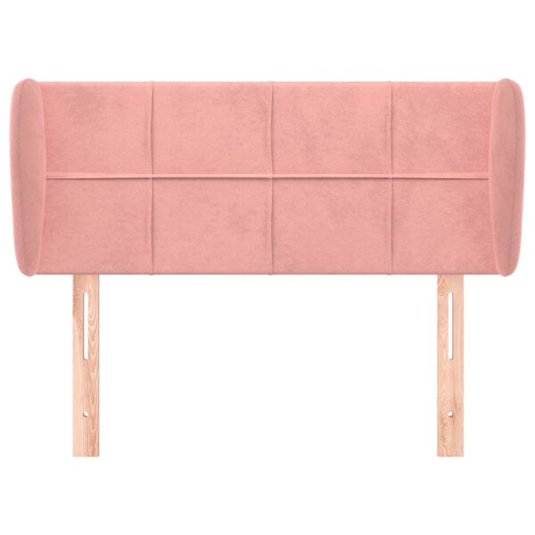 vidaXL Cabeceira de cama c/ abas veludo 93x23x78/88 cm rosa