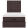 vidaXL Estrutura cama otomana colch&atilde;o 90x190 cm tecido castanho escuro