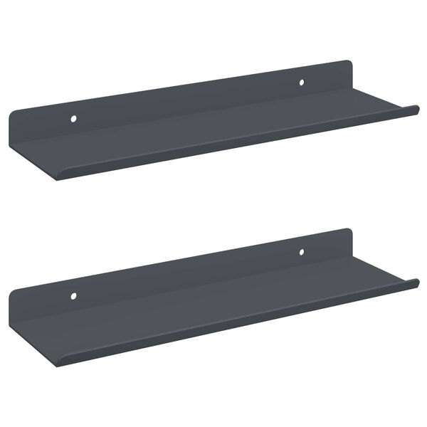 vidaXL Prateleira Flutuante 2 pcs Antracite 30 x 9 x 2,5 cm A&ccedil;o