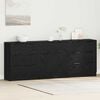 vidaXL Buffet 3 pcs Carvalho Preto 181 x 30 x 70 cm Madeira processada