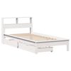 vidaXL Cama com estante sem colch&atilde;o 75x190 cm pinho maci&ccedil;o branco