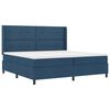 vidaXL Cama Box com colch&atilde;o com cabeceira Azul 200 x 200 cm tecido