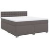 vidaXL Cama com molas/colch&atilde;o 180x200 cm couro artificial cinza