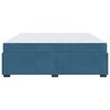 vidaXL Estrutura da Cama com colch&atilde;o Azul Escuro 200 x 200 cm tecido