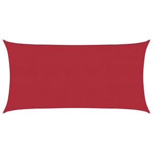vidaXL Vela de Sombra 2 x 6 m HDPE Retangular Vermelho