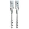 vidaXL Estacas de enterrar 2 pcs 10x10x57 cm a&ccedil;o galvanizado prateado