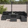 vidaXL Conjunto de Sof&aacute; de Jardim 9 pcs Preto Rattan Sint&eacute;tico