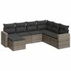 vidaXL 7 pcs conjunto sofás p/ jardim c/ almofadões vime PE cinzento
