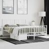vidaXL Estrutura de cama com cabeceira e p&eacute;s 160x200 cm metal branco