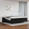 vidaXL Cama com molas/colch&atilde;o 200x200 cm couro artificial preto