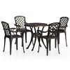 vidaXL 5 pcs conjunto de bistr&ocirc; alum&iacute;nio fundido bronze