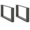 vidaXL P&eacute;s para mesa de centro em forma de U, 2 pe&ccedil;as, antracite, 60x(30-31) cm, a&ccedil;o