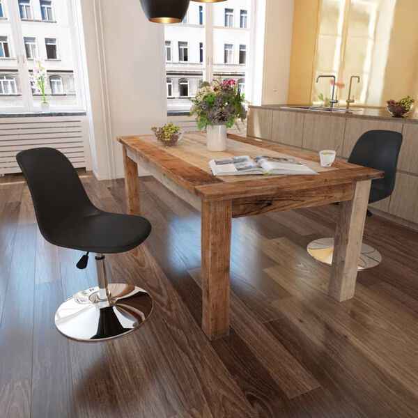 vidaXL Cadeiras de jantar girat&oacute;rias 2 pcs couro artificial preto