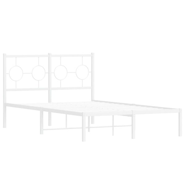 vidaXL Estrutura de cama com cabeceira 120x200 cm metal branco