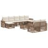 vidaXL Conjunto de Sof&aacute; de Jardim 10 pcs Bege e Branco Creme vime PE