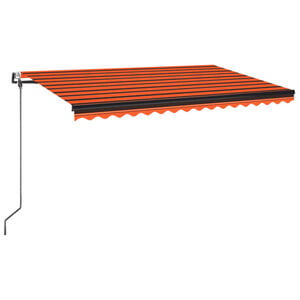 vidaXL Toldo retr&aacute;til autom&aacute;tico 450x350 cm laranja e castanho