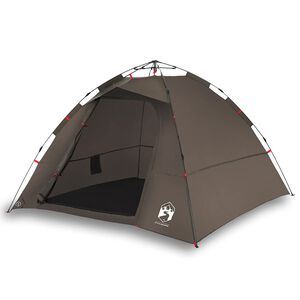 vidaXL Tenda de pesca para 4 pessoas liberta&ccedil;&atilde;o r&aacute;pida castanho