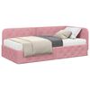 vidaXL Estrutura de Cama de Canto com colch&atilde;o Rosa 100 x 200 cm Veludo