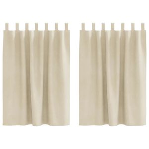 vidaXL Cortinas opacas 2 pcs Creme 140 x 140 cm Veludo