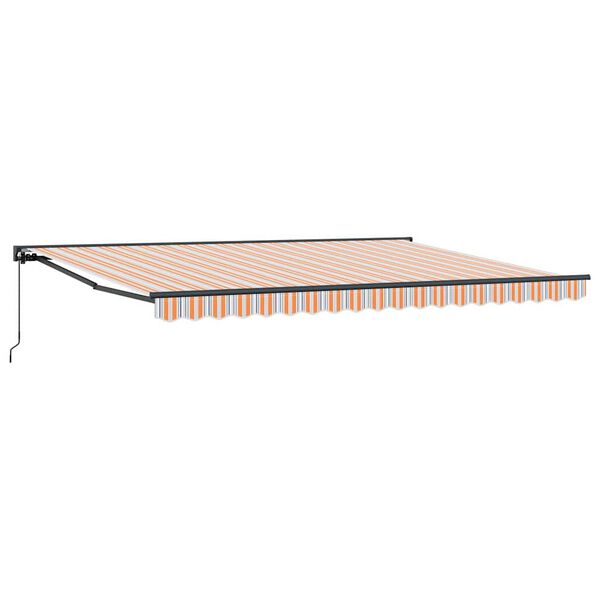 vidaXL Toldo Retr&aacute;til Azul e Laranja 450 &times; 300 cm Poli&eacute;ster e Metal