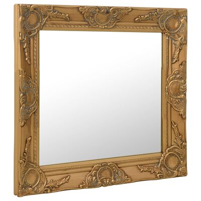 vidaXL Espelho de parede estilo barroco 50x50 cm dourado