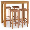 vidaXL 5 pcs conjunto de bar para jardim madeira de ac&aacute;cia maci&ccedil;a