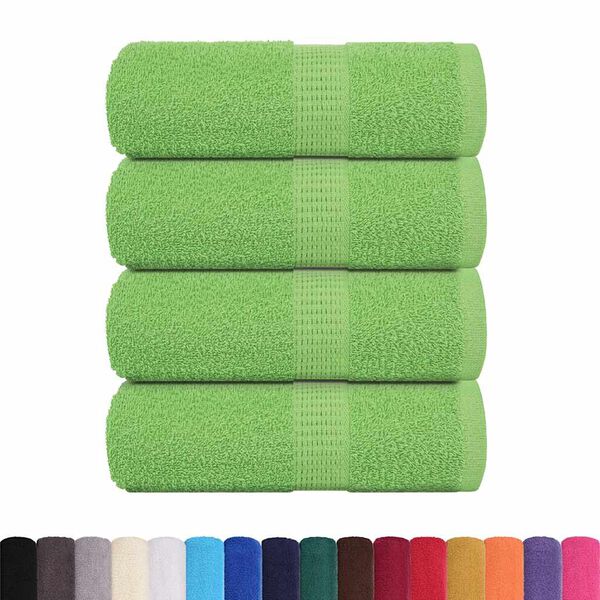 vidaXL Toalhas de rosto FROGN 4 pe&ccedil;as Verde-ma&ccedil;&atilde; 30x30 cm 360 g/m&sup2;