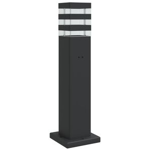 vidaXL Candeeiro de ch&atilde;o para exterior com tomada 50 cm alum&iacute;nio preto