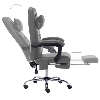 vidaXL Cadeira escritório c/ função massagem couro artific. antracite