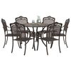 vidaXL Conjunto de Jantar para Jardim 7 pcs Bronze 90 x 90 x 75 cm