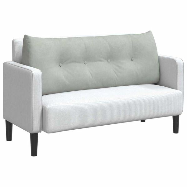 vidaXL Travesseiro para Costas Cinzento-claro 120 x 24 x 50 cm Veludo