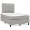 vidaXL Cama boxspring com colch&atilde;o 120x190 cm tecido cinzento-claro