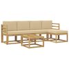vidaXL Conjunto de Sof&aacute;s para Exterior 6 unid. Branco e Bege