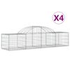vidaXL Cestos gabi&atilde;o arqueados 4 pcs 200x50x40/60 cm ferro galvanizado