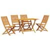 vidaXL Conjunto de Jantar para Jardim 5 pcs Castanho