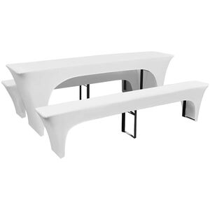 Conjunto 3 capas para mesa e bancos de bar, branco 220 x 50 x 80 cm