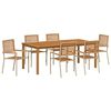 vidaXL Conjunto de Jantar para Jardim 7 unid. Bege