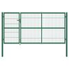 vidaXL Port&atilde;o de jardim com postes 350x140 cm a&ccedil;o verde.