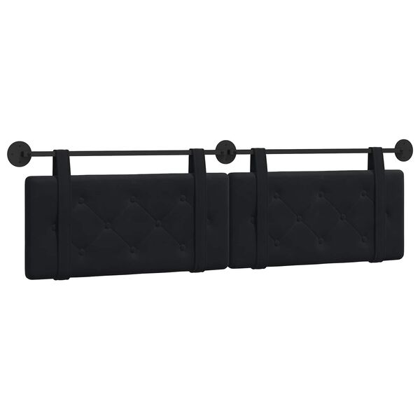 vidaXL Cabeceira Suspensa Preto 170 x 55 x 5 cm Veludo