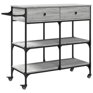 vidaXL Carrinho de cozinha 105x42x95 cm derivados madeira cinza sonoma