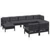 vidaXL 10 pcs conjunto lounge de jardim c/ almofad&otilde;es pinho preto