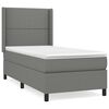 vidaXL Cama com molas/colch&atilde;o 90x200 cm tecido cinzento-escuro