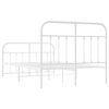 vidaXL Estrutura de cama com cabeceira e pés 120x200 cm metal branco