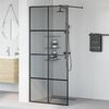 vidaXL Parede de Chuveiro Walk-in Preto 90 x 195 cm vidro temperado