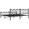 vidaXL Estrutura de cama com cabeceira e p&eacute;s 193x203 cm metal preto