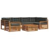 vidaXL Conjunto de Sof&aacute;s para Exterior 7 pcs Natural e Antracite
