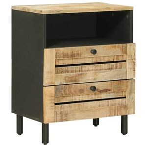 vidaXL Mesa-de-cabeceira Marrom e Preto 50 x 33 x 60 cm